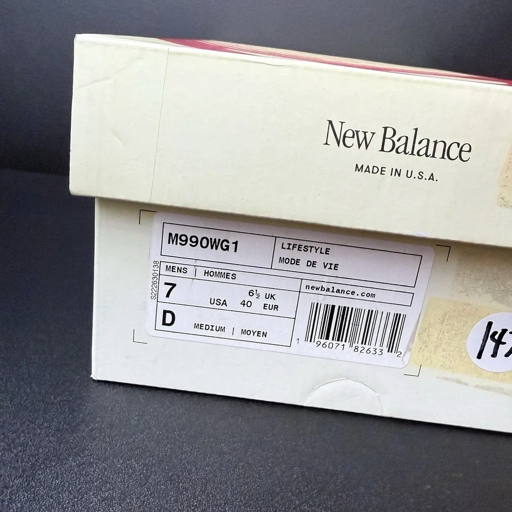 New Balance 990v1 Men's Size 7 Made In USA x Teddy Santis Grey Shoe M990WG1